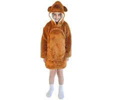 Cozy Noxxiez CH307 Capybara - warme TV-Sweatshirtdecke mit Kapuze für Kinder von 3 bis 6 Jahren