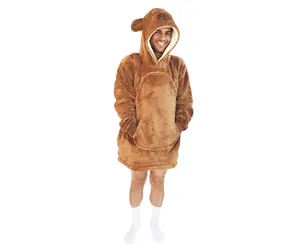 Cozy Noxxiez CH364 Capybara - warme TV-Sweatshirt-Decke mit Kapuze für Teenager und Erwachsene