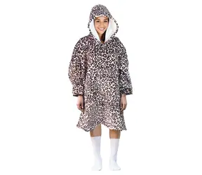 Cozy Noxxiez CH371 Leopardenmuster - warme TV-Sweatshirt-Decke mit Kapuze für Teenager und Erwachsene