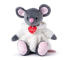 Lumpin-Maus Azumi, grau mit weißem Fell, 28 cm / ab 0 Jahren