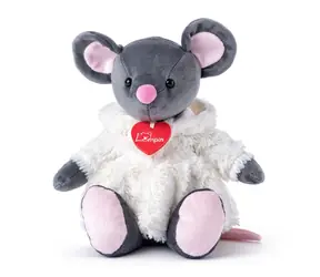 Lumpin-Maus Azumi, grau mit weißem Fell, 28 cm / ab 0 Jahren