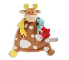 Nici MFN Babyspielzeug Kuh mit Beißring und Schnullerhalter 25x25cm / ab 0 Monaten