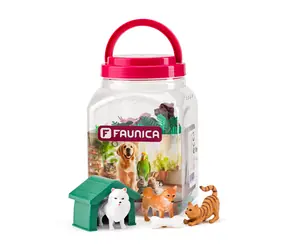 Faunica Tierfiguren-Set in Mega Röhre - Haustiere / ab 3 Jahren