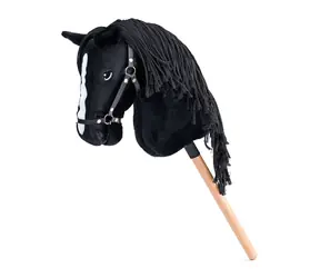 Faunica Steck Horse Cortez, schwarzes Pferd an einer Stange, Schnurmähne / ab 3 Jahren