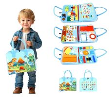 2Kids Toys Sensorisches Beschäftigungsbuch Dinosaurier 3 / ab 3 Jahren