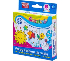 ASTRA CREATIVO Gelfarben für Glas 6 x 15 ml / ab 3 Jahren
