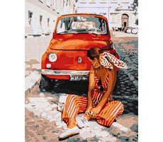 ASTRA Malen nach Zahlen: Urlaubserinnerungen, Leinwand auf Rahmen 40x50 cm / ab 14 Jahren