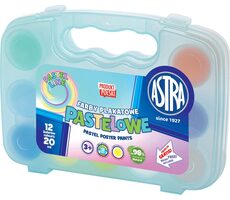 ASTRA Temperafarben, 12 x 20 ml Pastellkreide, im blauen Kunststoffetui / ab 3 Jahren