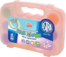 ASTRA Temperafarben, 12 x 20 ml Pastellfarben, im Kunststoffetui, rosa / ab 3 Jahren