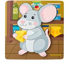 Woody Puzzle Baby - Maus / 5 Teile / ab 12 Monaten