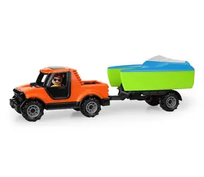 Lena Truckies Pick- UP mit Anhänger und Boot, orange / ab 2 Jahren