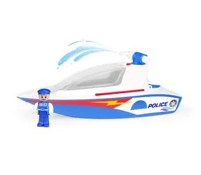Lena Polizeiboot mit Pumpe blau-weiß / ab 2 Jahren