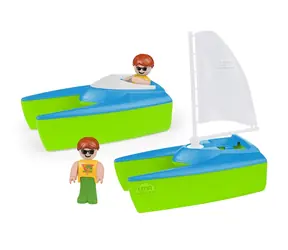 Lena Katamaran-Segelboot-Set Blau-Grün / ab 2 Jahren