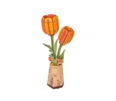 Robotime 3D-Holzpuzzle Orange Tulpe