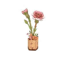 Robotime 3D-Holzpuzzle Rosa Nelke