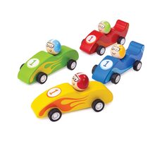 Bigjigs Toys Buntes Holzrennauto, 1 Stück / ab 18 Monaten