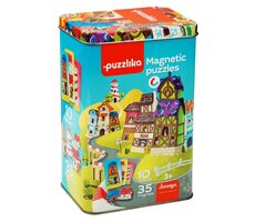 Puzzle 13470 Magnethäuser - Magnetspiel mit 35 Teilen und 10 Vorlagen / ab 3 Jahren