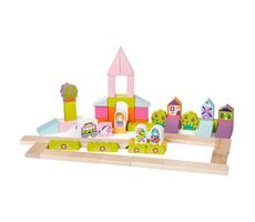 CUBIKA 13906 Märchenstadt - Holzbausatz / 55 Teile / ab 2 Jahren