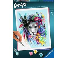 Ravensburger 201303 CreArt Bunter Löwe mit Blumen / Alter ab: 12 Jahren / Versionen: FI/DA/SV/IS/NO/CS/SK/EN