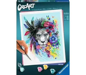 Ravensburger 201303 CreArt Bunter Löwe mit Blumen / Alter ab: 12 Jahren / Versionen: FI/DA/SV/IS/NO/CS/SK/EN
