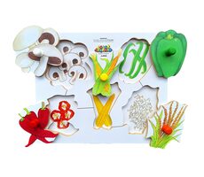 Just Jigsaws 153 Schälen und Schneiden von Gemüse 4 - Holzpuzzle / 6 Teile / ab 3 Jahren