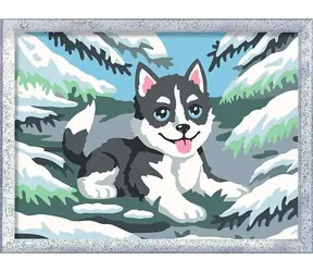 Ravensburger 120232612 CreArt Verspielter Husky (mit Glitzer) / Alter ab: 9 Jahren / Version: International