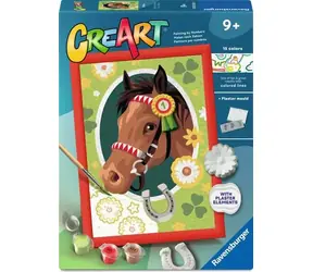 Ravensburger 120232674 CreArt Rennpferd (mit Gipsform) / Alter ab: 9 Jahren / Ausführung: international