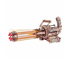 Robotime 3D-Holzpuzzle mit rotierendem Maschinengewehr