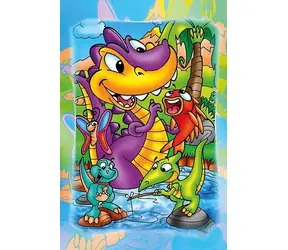 Kunstpuzzle 5857 Holzpuzzle Dinosaurier auf Fischen / 16 Teile / ab 3 Jahren