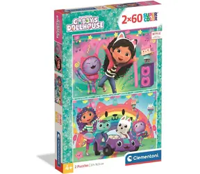 Clementoni 24819 Puzzle Gabinas Zauberhaus: Freut euch mit uns 2x60 Teile / ab 5 Jahren