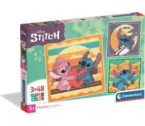 Clementoni 25062 Puzzle Stitch: Freundlicher Alien 3x48 Teile / ab 5 Jahren