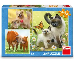Dino Puzzle Familie / 3x55 Teile / ab 5 Jahren