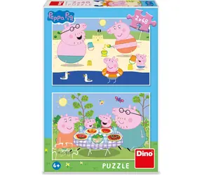 Dino Puzzle Peppa Pig: Im Urlaub / 2x48 Teile / ab 5 Jahren 