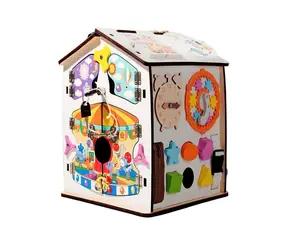 2Kids Toys Aktivitätsbrett Kleines Haus weiß