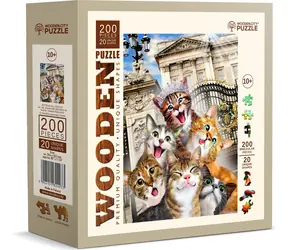 Wooden City Holzpuzzle „Kätzchen in London“, 200 Teile / ab 8 Jahren