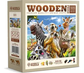 Wooden City Holzpuzzle „Willkommen in Afrika“ 505 Teile / ab 14 Jahren