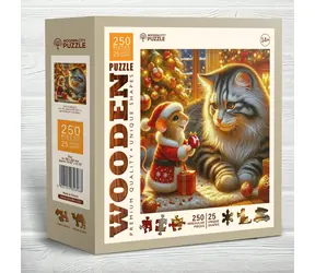 Wooden City Holzpuzzle Katze und Maus 250 Teile / ab 14 Jahren