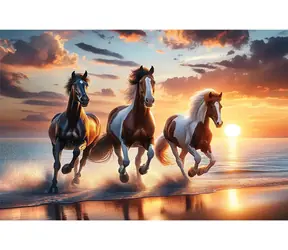 Wooden City Holzpuzzle Wildpferde am Strand 4000 Teile / ab 14 Jahren