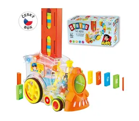 Hergestellt 13806 - Transparente Domino-Lokomotive / 86 Teile / 2x AA / ab 3 Jahren