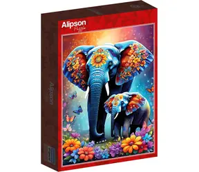 ALIPSON Puzzle Mutterliebe: Elefanten / 1000 Teile / ab 14 Jahren
