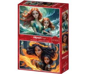 ALIPSON Puzzle Mere et Fille: L'Eau et le Feu / 2x500 Teile / ab 12 Jahren