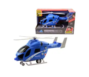 MaDe 25565 - Polizeihubschrauber SK auf Schwungrad mit Licht und Sound 20 cm / ab 3 Jahren