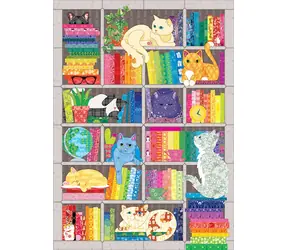 COBBLE HILL Puzzle-Stickdecke: Regenbogenkatzen / 1000 Teile / ab 14 Jahren
