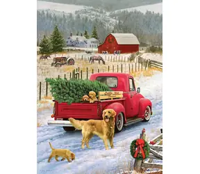 COBBLE HILL Puzzle Weihnachten auf dem Bauernhof / 1000 Teile / ab 14 Jahren