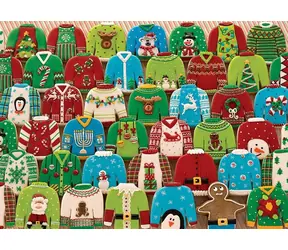 COBBLE HILL Puzzle „Hässliche Weihnachtspullover“ / 1000 Teile / ab 14 Jahren
