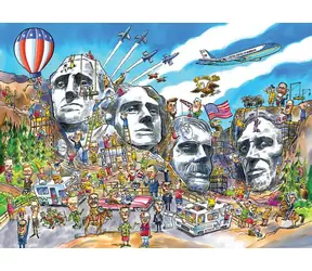 COBBLE HILL Puzzle DoodleTown: Mount Rushmore / 1000 Teile / ab 14 Jahren