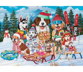 Kopfsteinpflaster-Puzzle „Schneespaß“ / 500 Teile / ab 12 Jahren