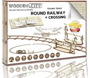 3D-Holzpuzzle „ Wooden City“ : Rundgleise mit Kreuzung / 159 Teile / ab 14 Jahren