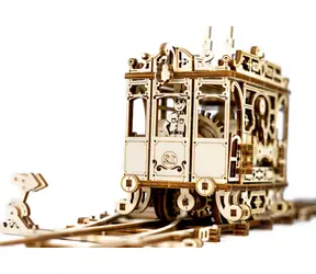 Wooden City 3D-Holzpuzzle Straßenbahn mit Schienen / 273 Teile / ab 14 Jahren