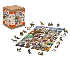 Wooden City Holzpuzzle „Kätzchen in Venedig“ 2-in-1 / 300 Teile / ECO / ab 8 Jahren